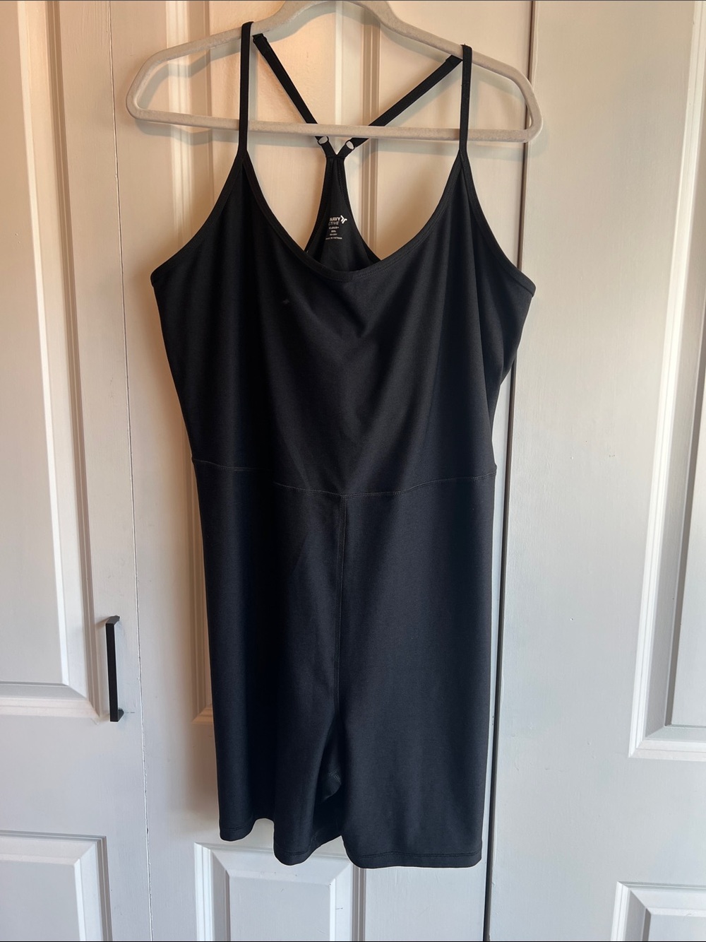 Old Navy Black Strapless-Style activewear Romper with Racerback Straps
